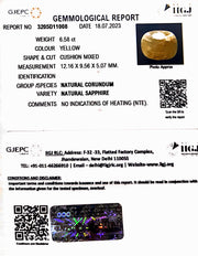 6.58/CT Natural Ceylonese Pukhraj with Govt Lab Certificate (4551)