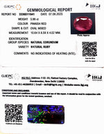 Load image into Gallery viewer, 3.98/CT Natural Mozambique Ruby with Govt. Lab Certificate (RUBY9W)
