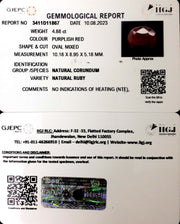 4.88/CT Natural Neo Burma Ruby with Govt. Lab Certificate (2331)