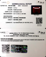 Load image into Gallery viewer, 2.25/CT Natural Mozambique Ruby with Govt. Lab Certificate (12210)
