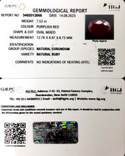 7.52/CT Natural Neo Burma Ruby with Govt. Lab Certificate (2331)