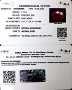 Load image into Gallery viewer, 3.15/CT Natural Mozambique Ruby with Govt. Lab Certificate (12210)
