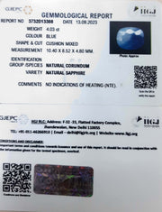 4.47/Carat Natural Blue Sapphire