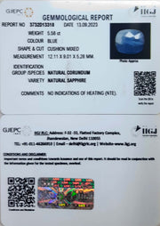 5.58/Carat Natural Blue Sapphire with Govt Lab Certificate (6771)