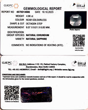 4.96/CT Natural White Sapphire with Govt Lab Certificate (16650)