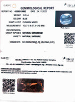Load image into Gallery viewer, 3.85/Carat Natural Blue Sapphire with Govt Lab Certificate (23310)
