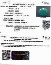 4.05/CT Natural Panna Stone with Govt. Lab Certificate  (23310)