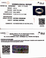 4.03/CT Natural Ceylonese Pukhraj with Govt Lab Certificate-YELSA9U