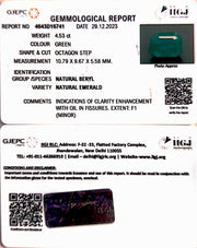 4.53/CT Natural Panna Stone with Govt. Lab Certificate (16650)