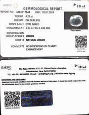 4.23/CT Natural Zircon with Govt. Lab certificate (4551)