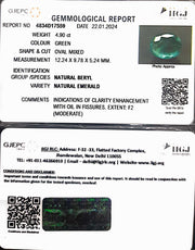 4.90/CT Natural Panna Stone with Govt. Lab Certificate(45510)