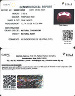 Load image into Gallery viewer, 7.65/CT Natural Ruby Stone with Govt. Lab Certificate-5008D18249