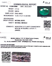 4.74/CT Natural Panna Stone with Govt. Lab Certificate (45510)