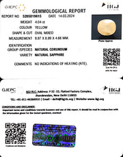 4.04/CT Natural Ceylonese Pukhraj with Govt Lab Certificate-6771