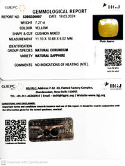 7.27/CT Natural Yellow Sapphire With Govt Lab Certificate-5295D20097
