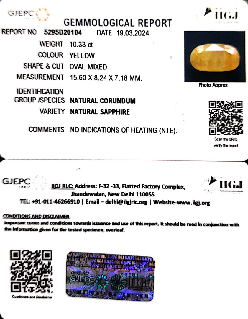 10.33/CT Natural Ceylonese Pukhraj with Govt Lab Certificate-6771