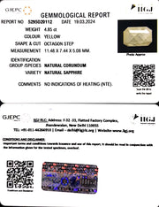 4.85/CT Natural Ceylonese Pukhraj with Govt Lab Certificate-6771