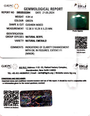 4.94/CT Natural Panna Stone with Govt. Lab Certificate-4551