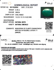 6.49/CT Natural Panna Stone with Govt. Lab Certificate-1665