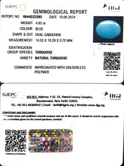 4.85/CT Natural Govt. Lab Certified Turquoise-832