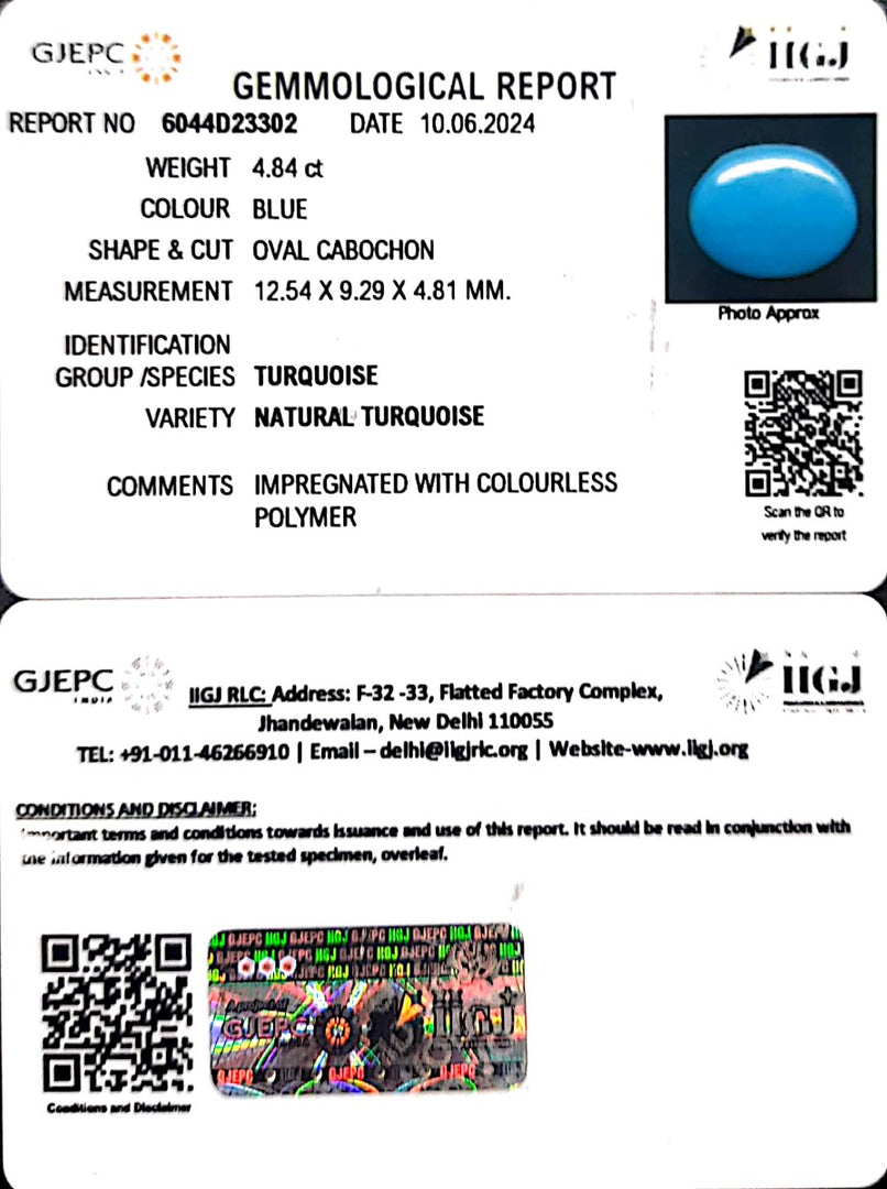 4.84/CT Natural Govt. Lab Certified Turquoise-832