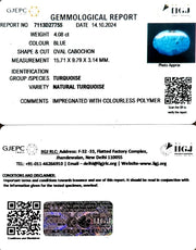 4.08/CT Natural Turquoise With Govt. Lab Certificate-1221