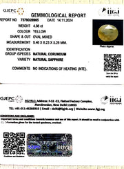 4.08/CT Natural Ceylonese Pukhraj with Govt Lab Certificate-4551