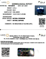 Load image into Gallery viewer, 6.76/CT Natural Blue Sapphire with Govt Lab Certificate-2331
