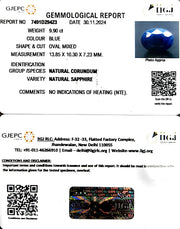 9.90/CT Natural Blue Sapphire with Govt Lab Certificate-2331