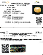 6.64/CT Natural Ceylonese Pukhraj with Govt Lab Certificate-4551