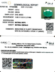 5.50/CT Natural Panna Stone with Govt. Lab Certificate-8991