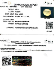 3.93/CT Natural Ceylonese Pukhraj with Govt Lab Certificate-6771