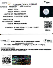 0.71/Cents Natural Diamond with Govt. Lab Certificate-160000