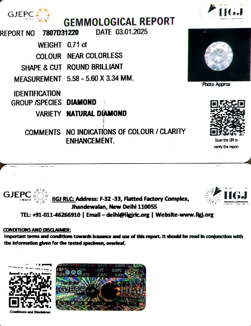 0.90/Cents Natural Diamond with Govt. Lab Certificate-185000