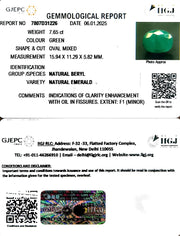 7.65/CT Natural Panna Stone with Govt. Lab Certificate-8991