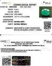 6.35/CT Natural Panna Stone with Govt. Lab Certificate-23310