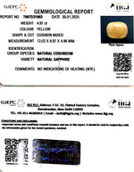 Load image into Gallery viewer, 4.97/CT Natural Yellow Sapphire With Govt Lab Certificate
