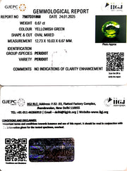 6.67/CT Natural Peridot With Govt. Lab Certificate-5661