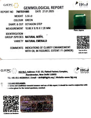 5.55/CT Natural Panna Stone with Govt. Lab Certificate-3441