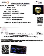 Load image into Gallery viewer, 6.73/CT Natural Yellow Sapphire With Govt Lab Certificate
