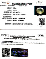 Load image into Gallery viewer, 4.02/CT Natural Yellow Sapphire With Govt Lab Certificate
