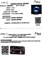 Load image into Gallery viewer, 7.44/CT Natural Blue Sapphire With Govt Lab Certificate

