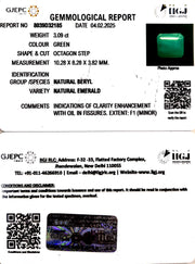 3.09/CT Natural Panna Stone with Govt. Lab Certificate (3441)