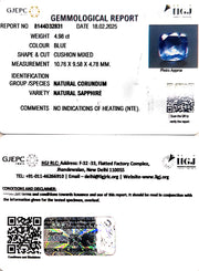 4.98/CT Natural Blue Sapphire With Govt Lab Certificate