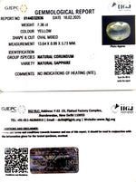 Load image into Gallery viewer, 7.36/CT Natural Yellow Sapphire With Govt Lab Certificate
