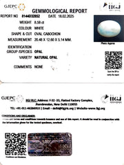 8.59/CT Natural Opal with Govt. Lab Certificate