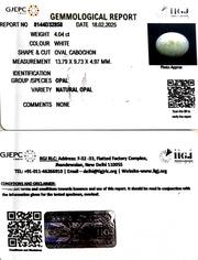 4.04/CT Natural Opal with Govt. Lab Certificate