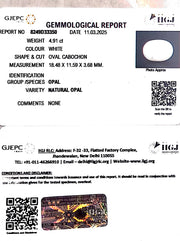 4.91/CT Natural Opal with Govt. Lab Certificate