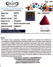 3.85/CT Natural Triangular Red Coral-1054