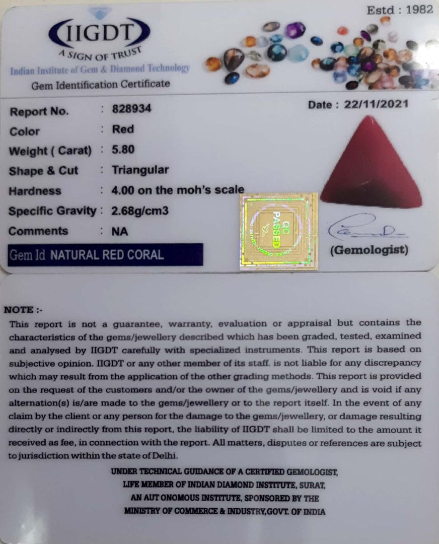6.43 Ratti Italian Triangular Red Coral-1650
